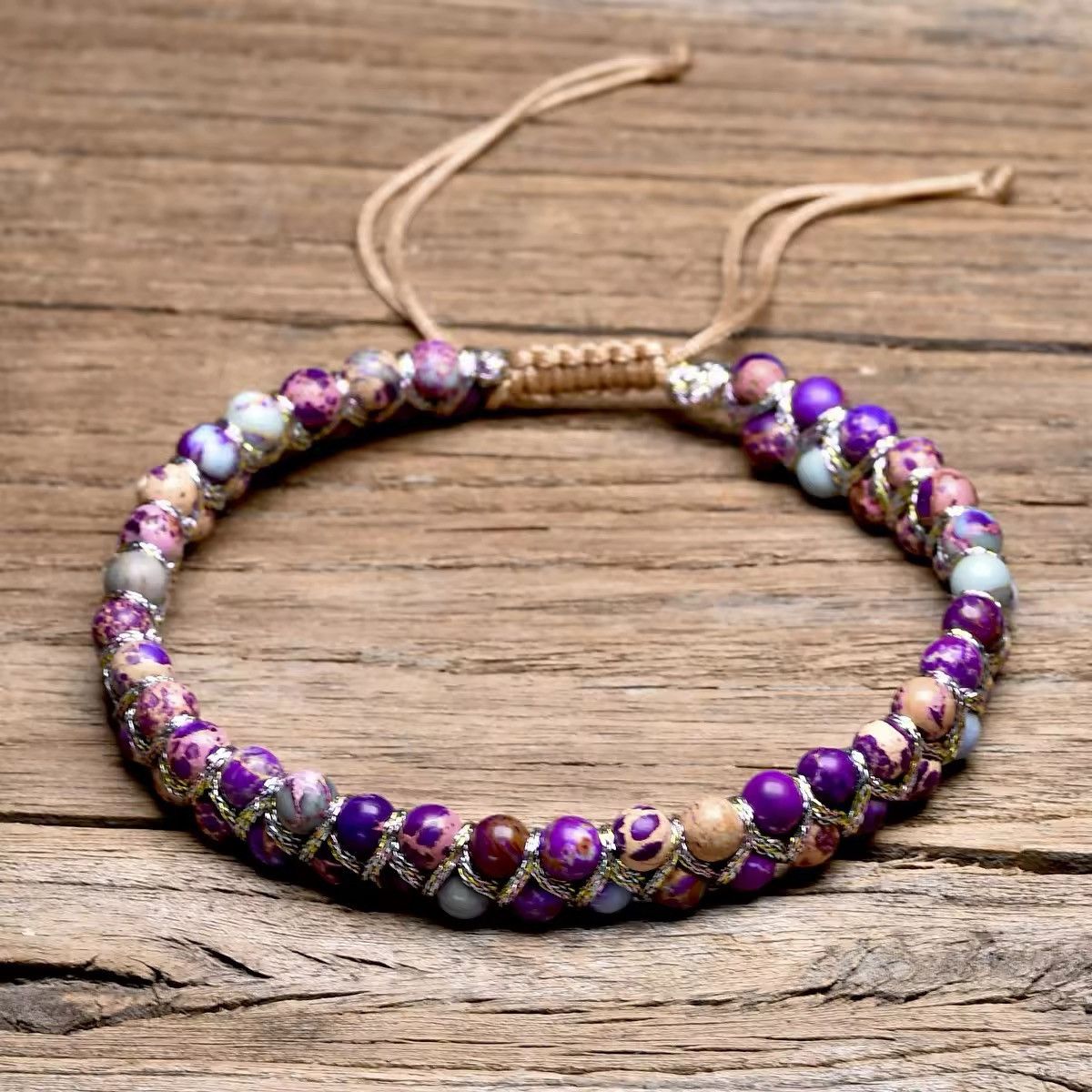 Jewelry Natural Stone Healing Beads Braided Bracelet Size ONE SIZE - 5 Thumbnail