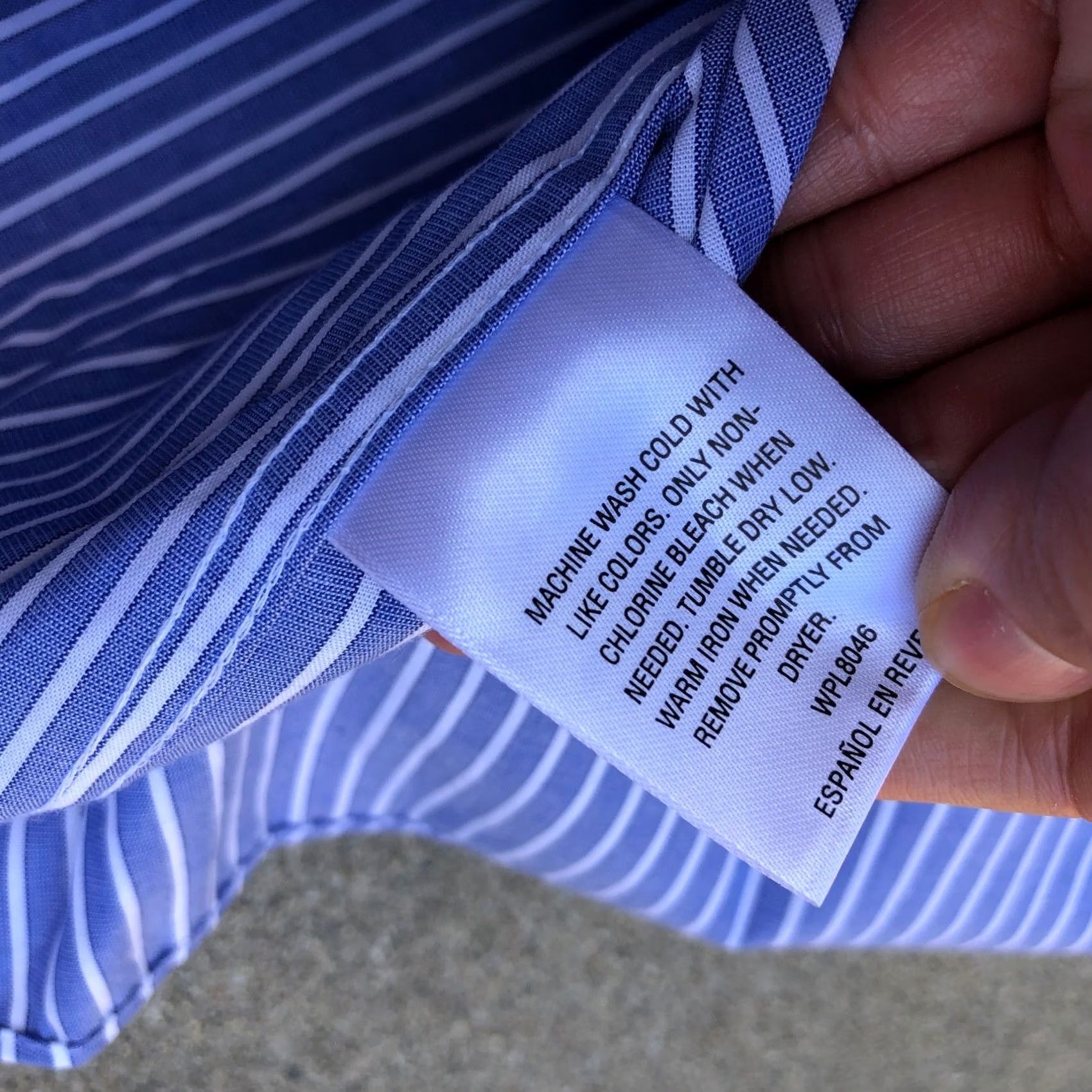 Club Room Club Room Slim Fit Performance Dress Shirt Men's 17 32/33 Striped Button Down Blue Size 46R - 7 Thumbnail