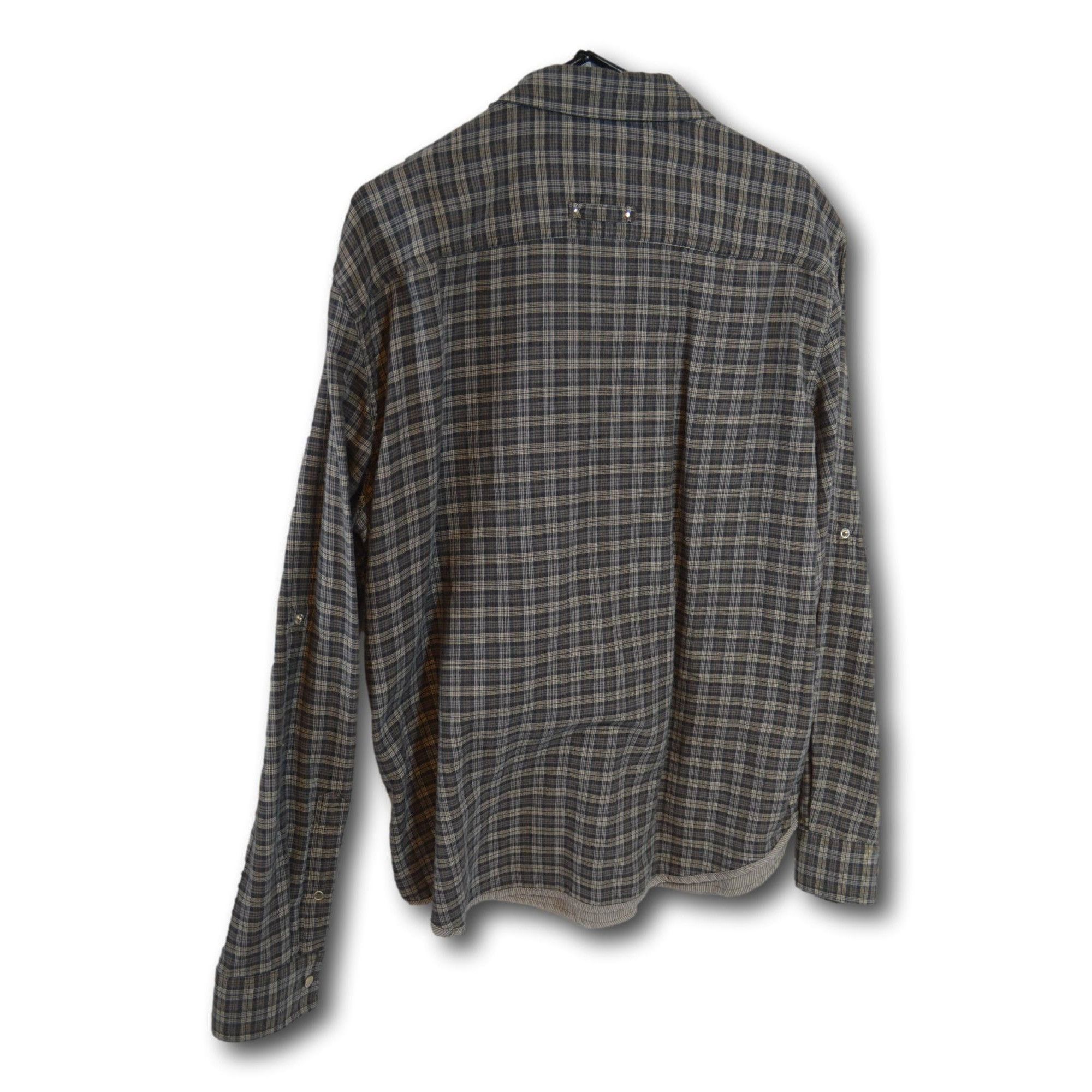 Designer AX Mens Plaid Long Sleeve Shirt With Studs Size US L / EU 52-54 / 3 - 2 Thumbnail