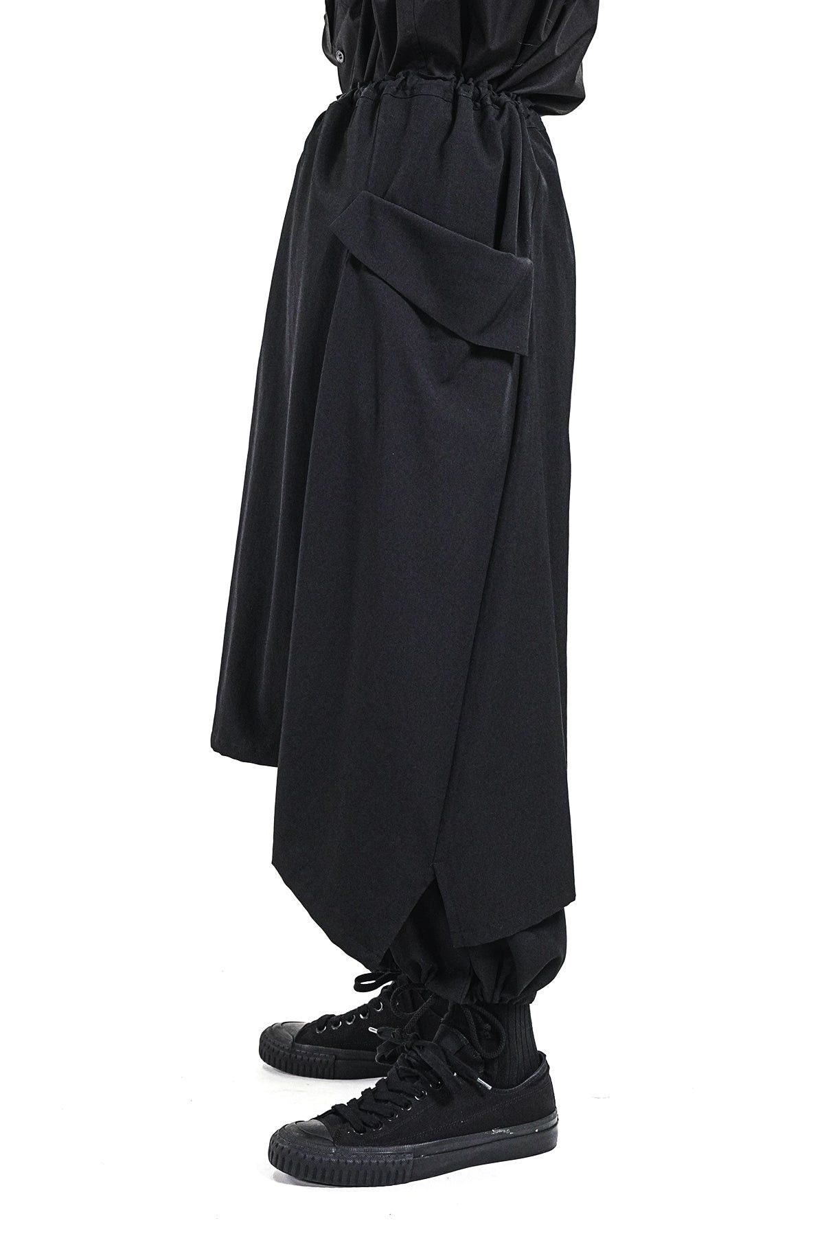 Yohji Yamamoto Yohji Yamamoto Ground Y - DE CHINE RIGHT SIDE GATHER SKIRT Size US 32 / EU 48 - 5 Thumbnail
