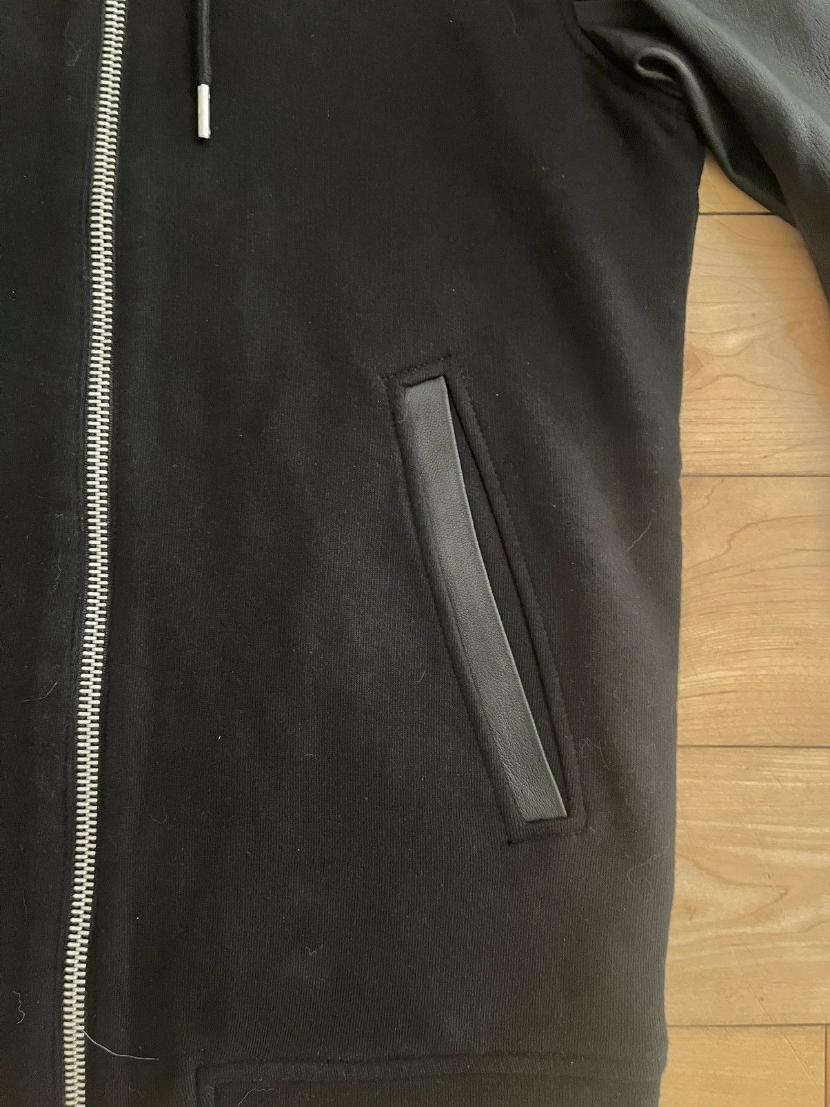 Diesel NWOT - Diesel Lambskin Sleeves Heavy L-Mifun Biker Hoodie Size US XS / EU 42 / 0 - 3 Thumbnail