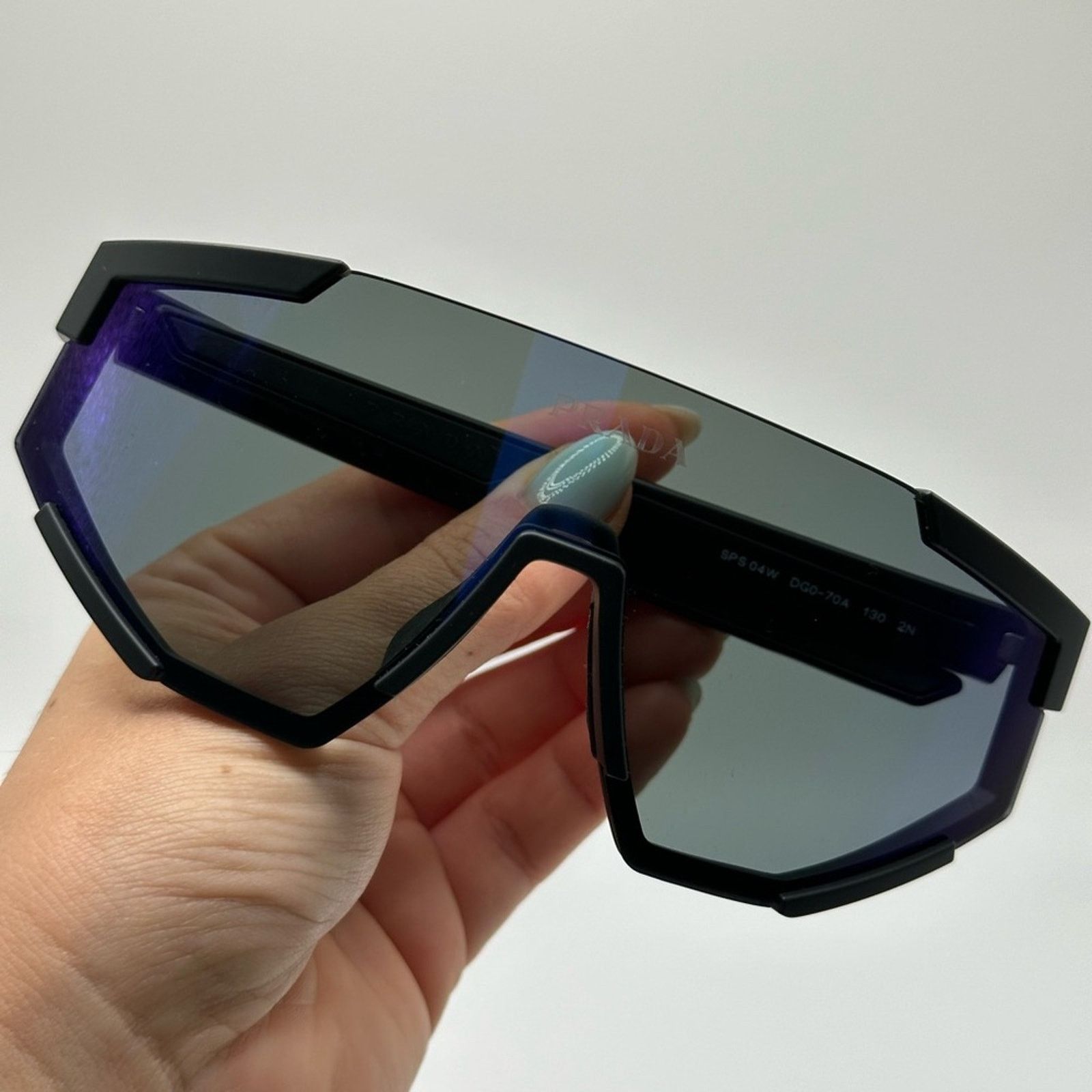 Prada PRADA Linea Rossa PS04WS DG070A Black Rubber/Dark BlueMirror Size ONE SIZE - 8 Thumbnail