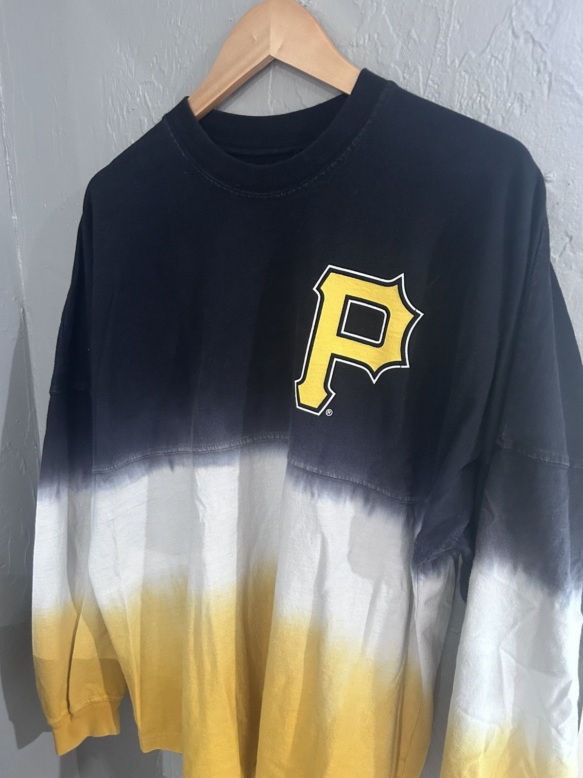black and gold ombre dip-dyed pirates jersey