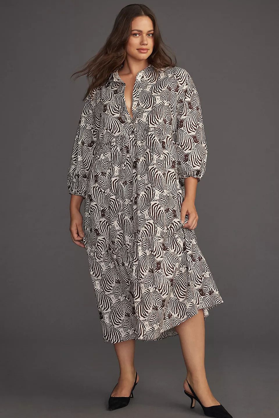 Anthropologie Anthropologie The Bettina Tiered Shirt Dress by Maeve Size XS / US 0-2 / IT 36-38 - 1 Thumbnail