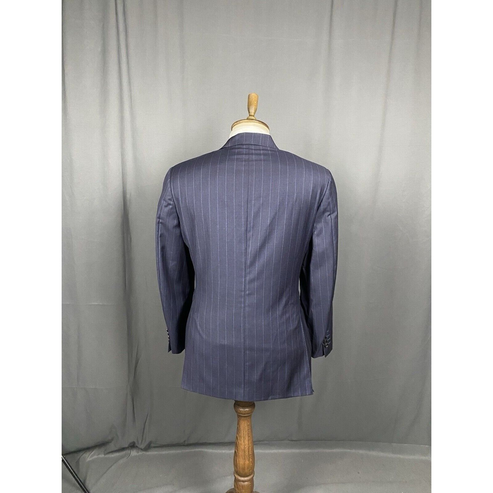 Canali Canali Men's Blue Wool Striped Blazer Sportcoat Jacket Size Size 54R - 7 Thumbnail