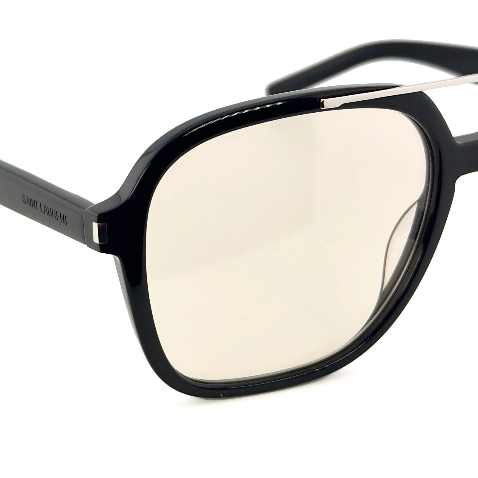 Saint Laurent Paris SAINT LAURENT SL 545 SL545 Black Aviator Sunglasses 001 Size ONE SIZE - 8 Thumbnail
