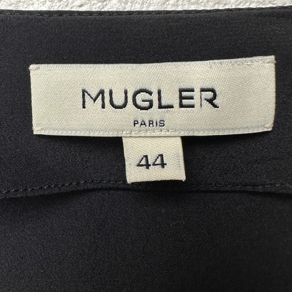 Mugler Mugler Black Silk Faux Wrap Chain Detail Blouse Women’s 12 Size XL / US 12-14 / IT 48-50 - 9 Thumbnail