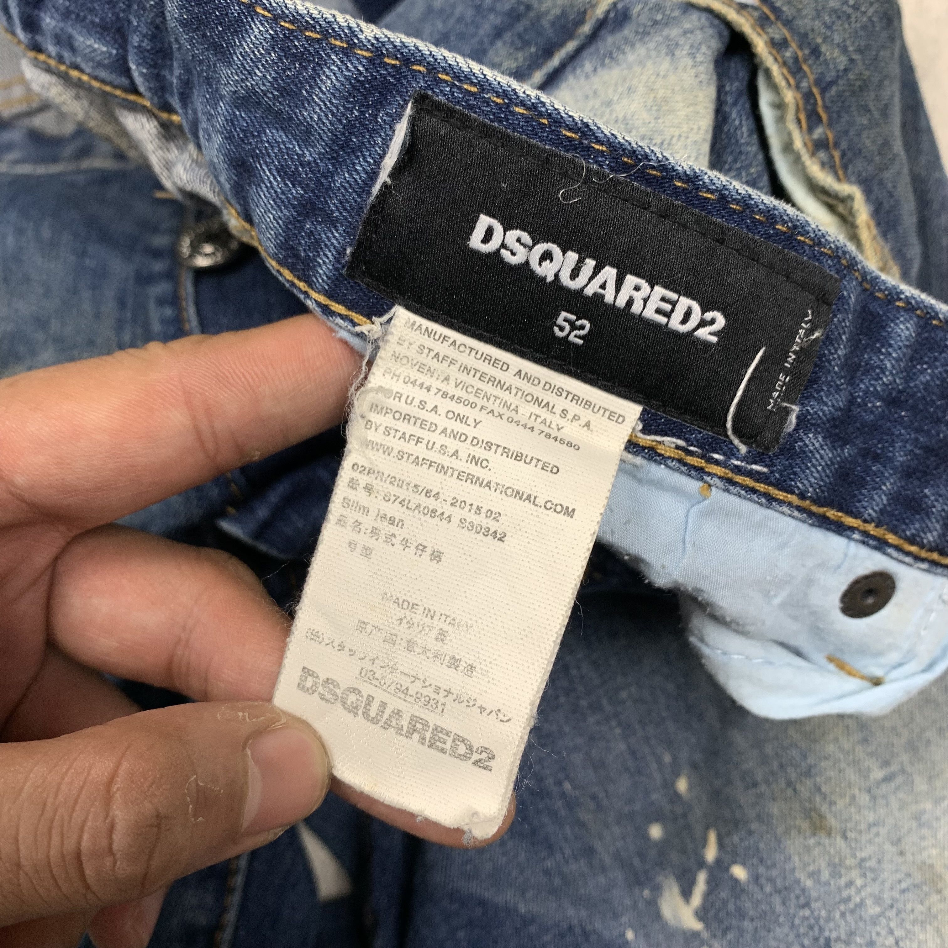 Dsquared2 Dsquared2 Distressed Mud Wash Denim Paint Splatter Jeans Size US 36 / EU 52 - 8 Thumbnail