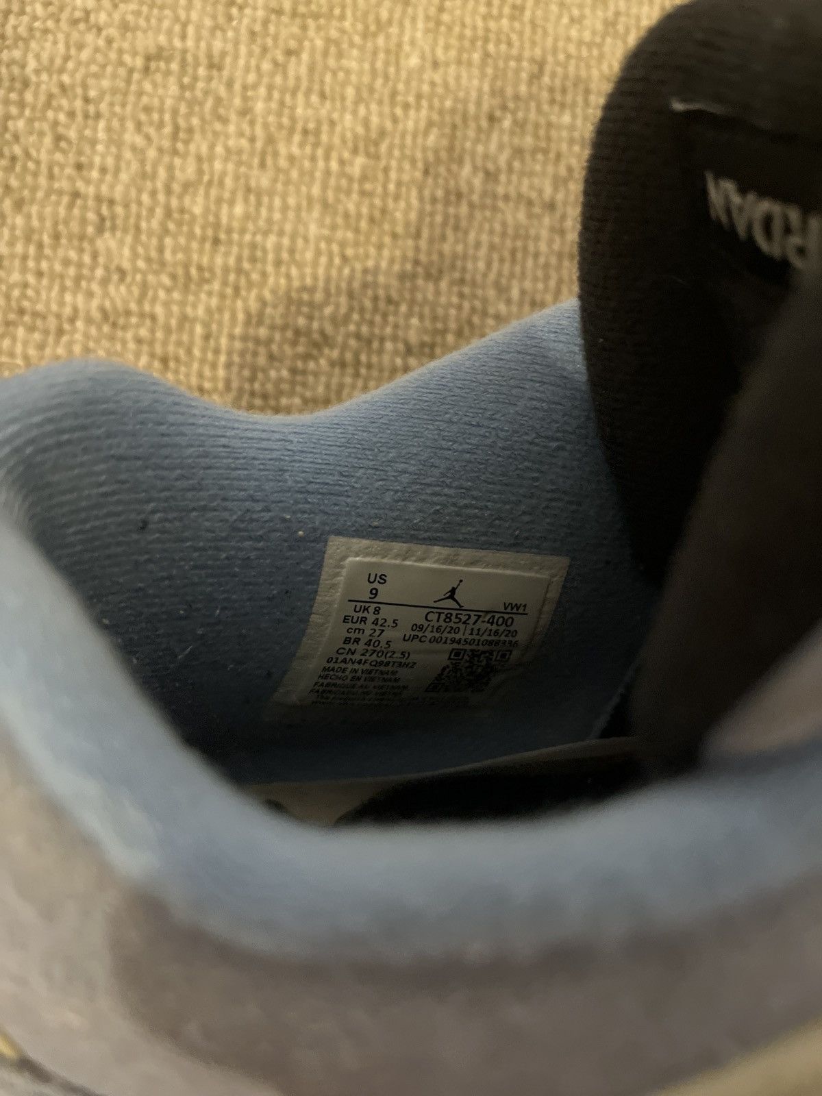 Jordan Brand Air Jordan 4 Retro University Blue OG Box Size 9.5 Used Size US 9.5 / EU 42-43 - 6 Thumbnail