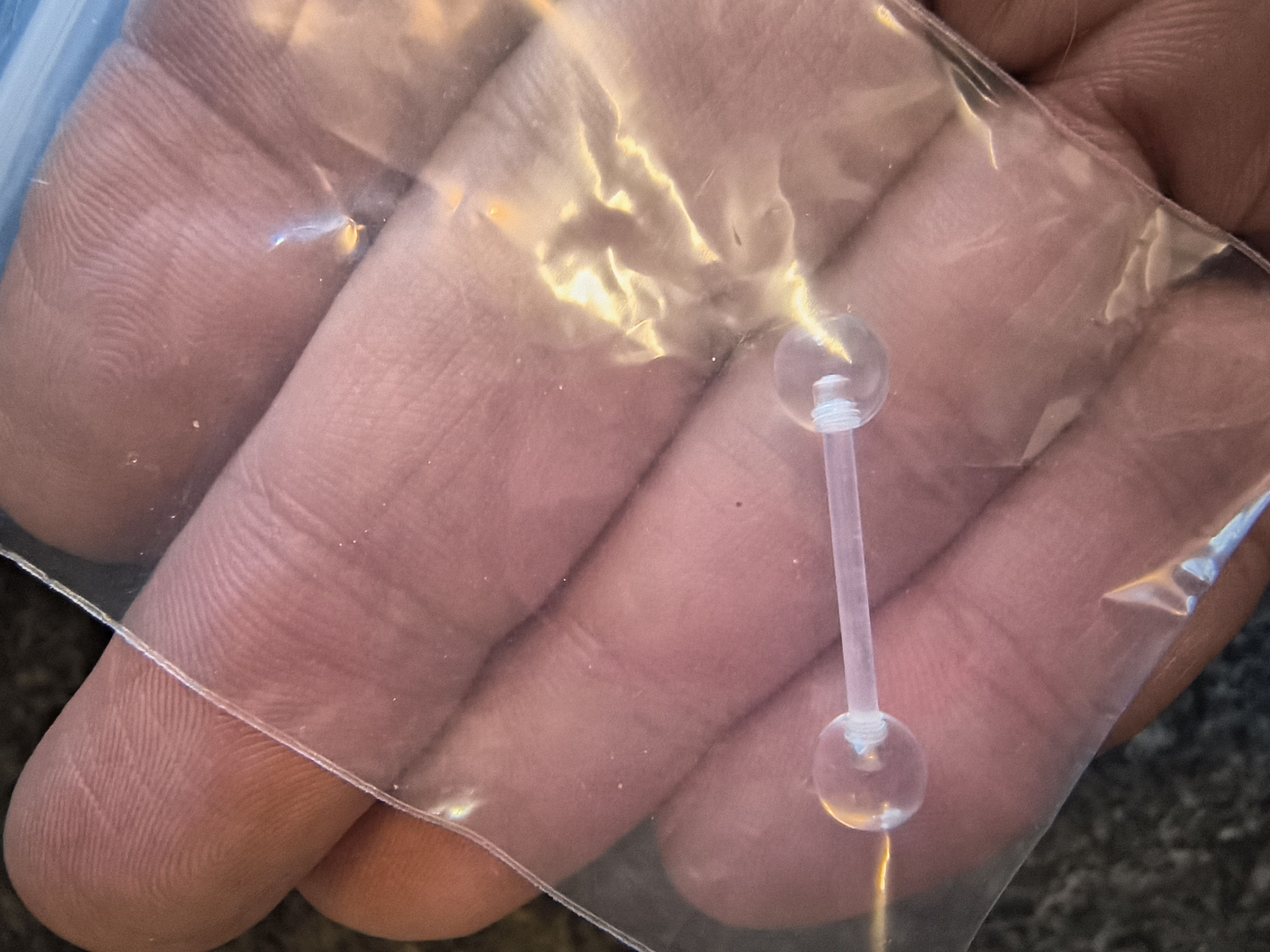 Other Standard size tongue ring clear Size ONE SIZE - 1 Preview