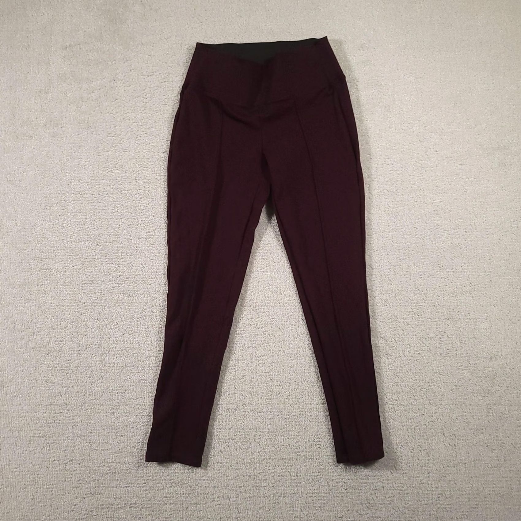Nine West Nine West Leggings Womens Small Burgundy High Rise Ponte Stretch Ankle Pants Size 28" / US 6 / IT 42 - 2 Thumbnail