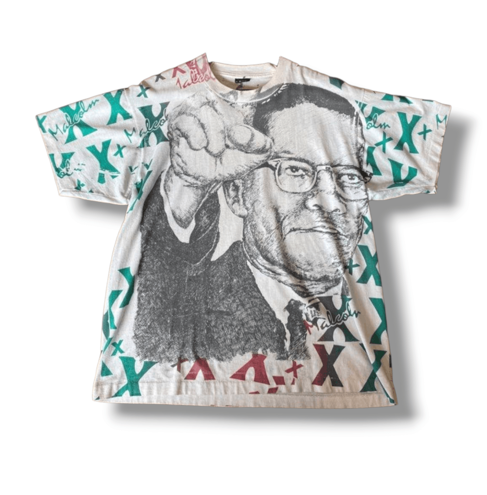 トップス MALCOLM X Vintage S/S Over Print T-Shirt Vintage Malcolm X All Over Print Tee SZ L | Vintage Malcolm X T