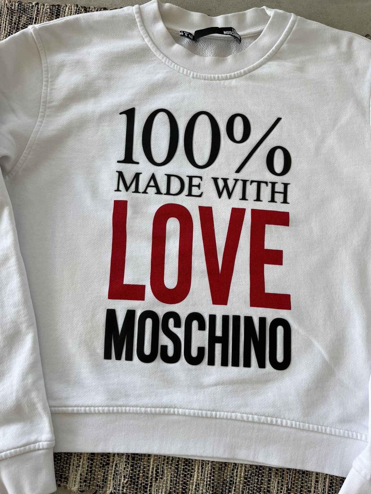 Moschino Moschino Sweatshirt White Big Logo luxury avantgarde Y2K Size M / US 6-8 / IT 42-44 - 6 Thumbnail