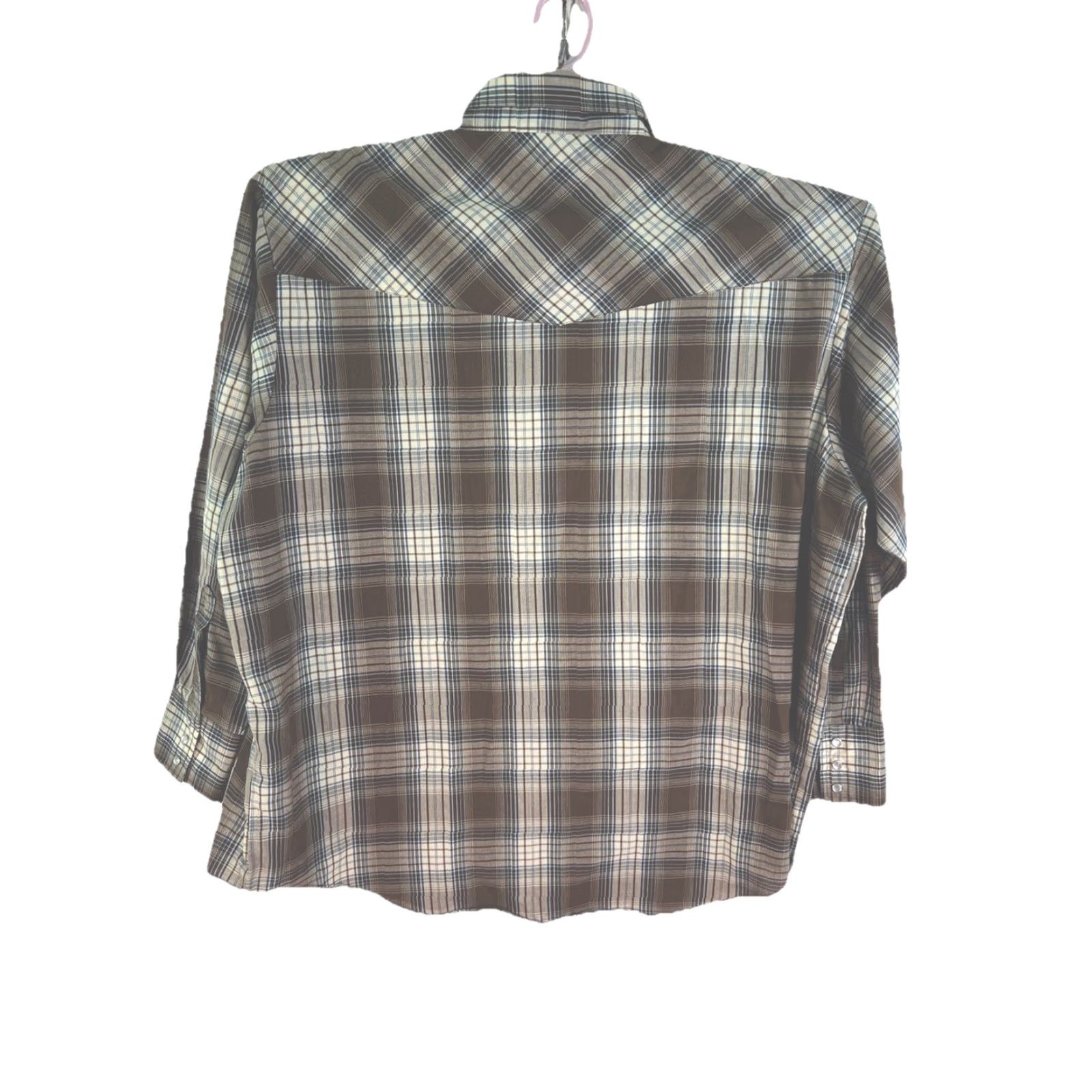 Vintage Plains Western Wear Plaid Snap Shirt Mens 2XL Brown Long Sleeve Casual Size US XXL / EU 58 / 5 - 6 Thumbnail