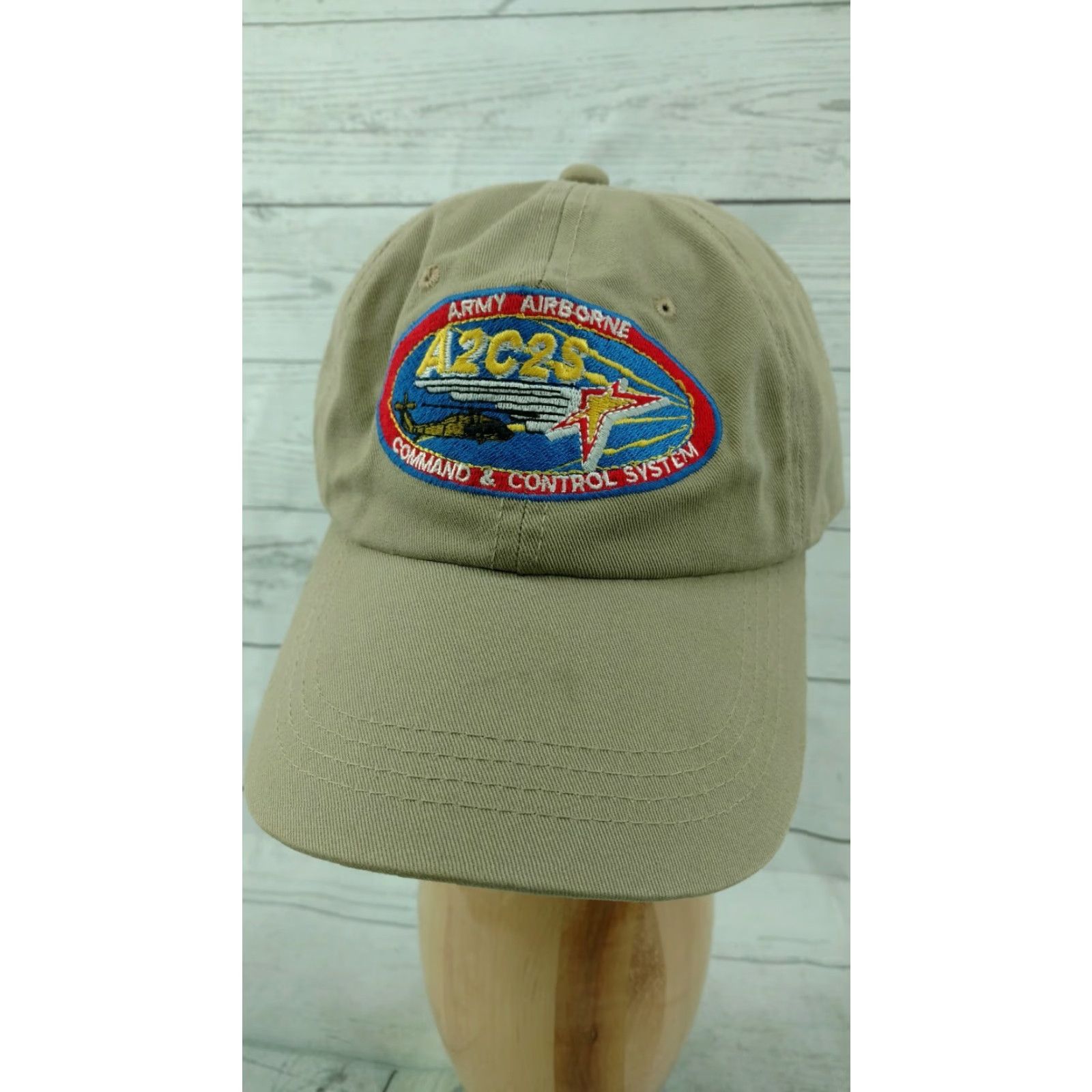 Commando A2C2S U.S. Army Airborne Command & Control System Tan Khaki Hat Hat Adjustable Tan Khaki Mens Size ONE SIZE - 3 Thumbnail