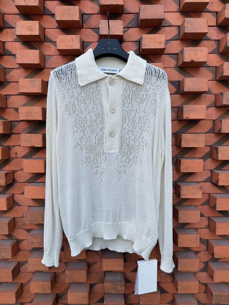 Our Legacy Our Legacy size50 White small pattern long sleeve top Size US M / EU 48-50 / 2 - 1 Thumbnail