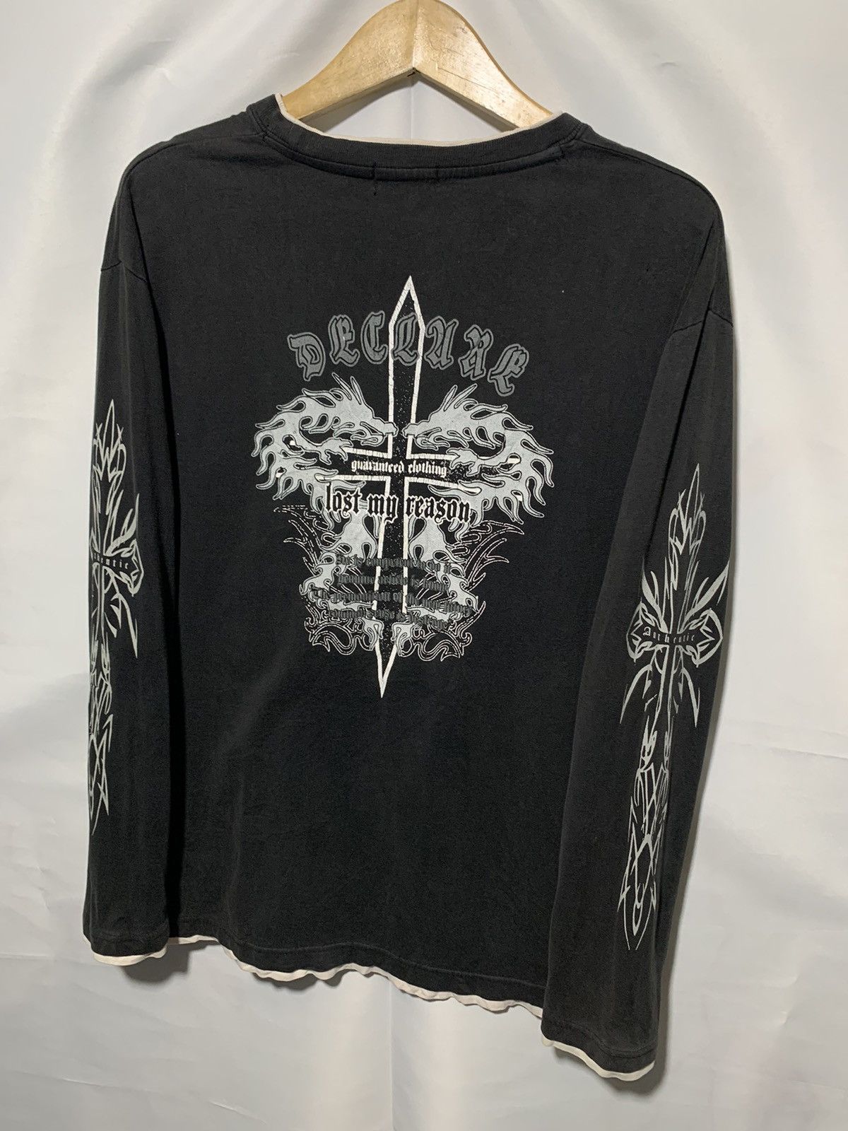 If Six Was Nine Y2k Practical tribal cross dragon double layer gothic shirt Size US L / EU 52-54 / 3 - 10 Thumbnail