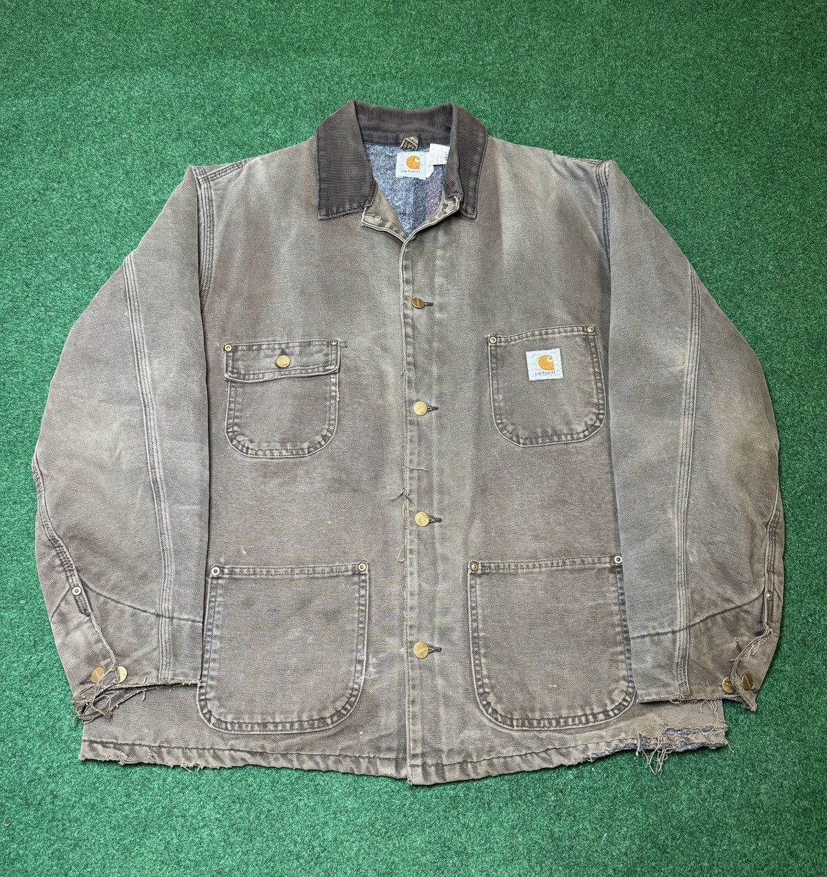 90s Carhartt PERFECT DISTRESS Chore Detroit J97 J01 Jacket
