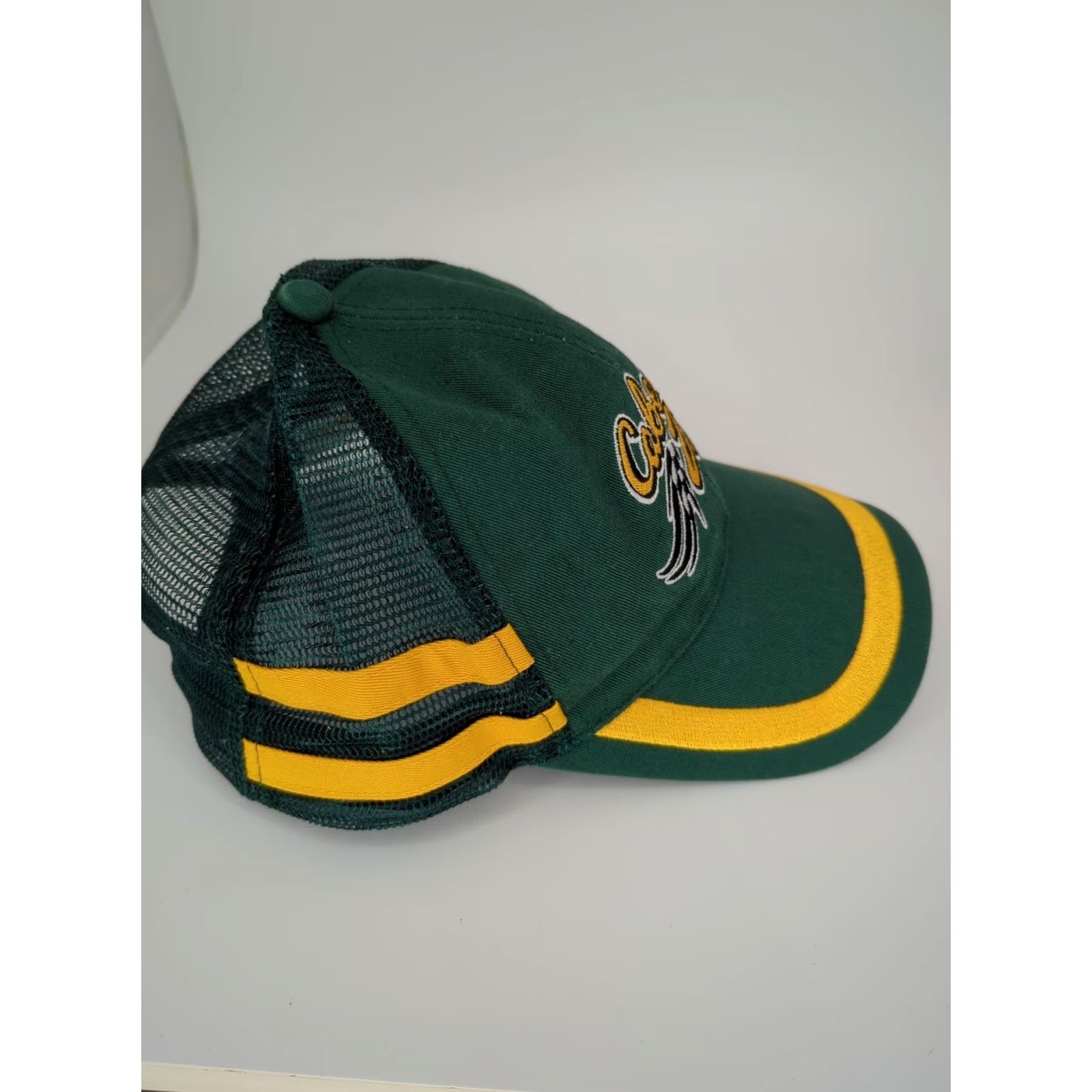 Vintage VINTAGE Cabela's 250 Embroidered Racing Snapback Hat Green Yellow Cap/Trucker Style Mens Adjustable Baseball Cap Size ONE SIZE - 5 Thumbnail