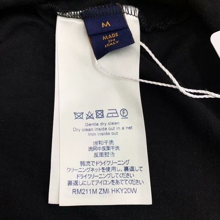 Louis Vuitton Louis Vuitton Black Logo Embroidered Cotton T-Shirt Size US M / EU 48-50 / 2 - 7 Thumbnail