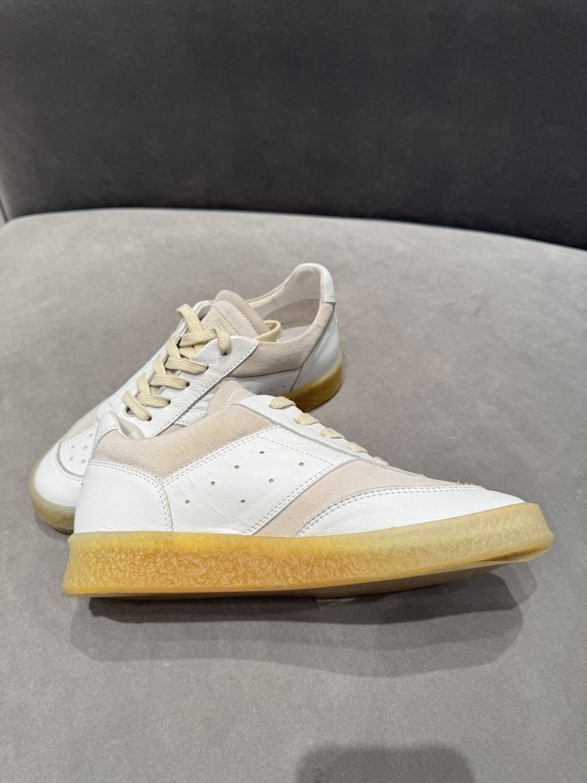 Maison Margiela 95New Leather & Suede Low-Top Sneakers - WHITE, 36 - No box Size US 6 / IT 36 - 3 Thumbnail