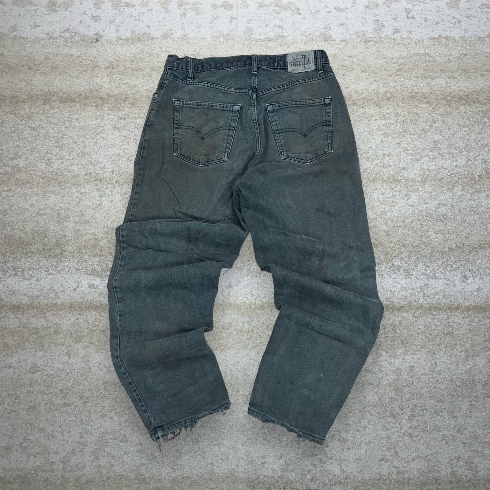 image of Levis Silver Tab Jeans Green Wash Made Usa Loose 90S, Men's (Size 36)