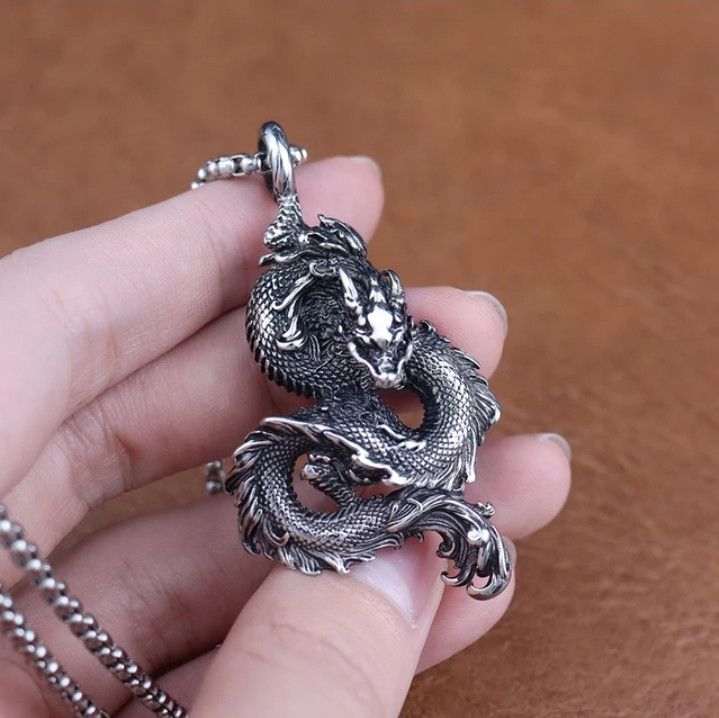 Vintage Domineering Chinese Dragon Pendant Chain Size ONE SIZE - 2 Thumbnail
