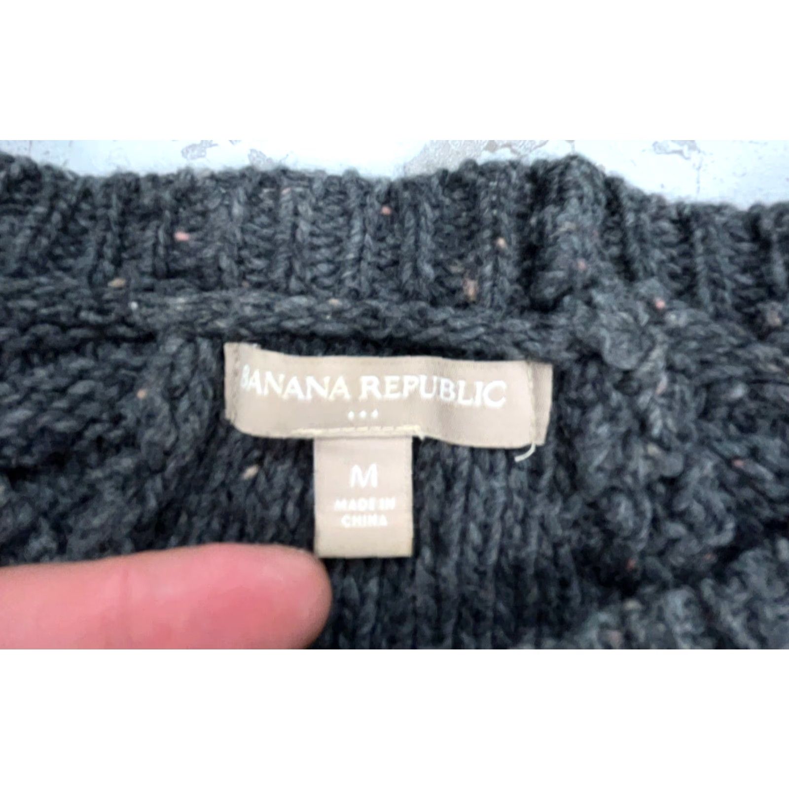 Banana Republic Banana Republic Sweater Women Medium Gray Cable Knit Pullover Size M / US 6-8 / IT 42-44 - 3 Thumbnail