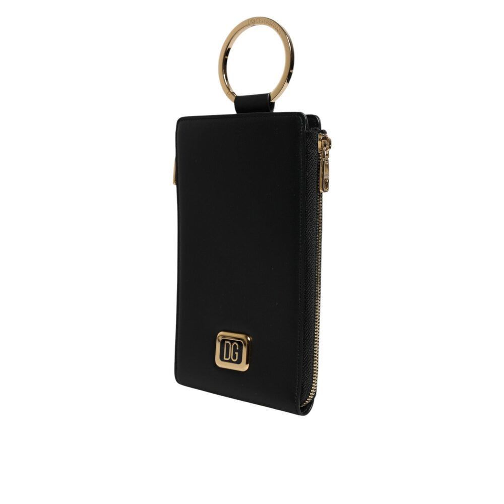 Dolce & Gabbana Dolce & Gabbana Black Leather Logo Plaque Neck Strap Card Co Size ONE SIZE - 3 Thumbnail