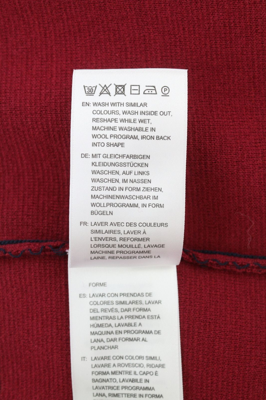 Gant XS Red Wool Blend Knit Striped V-Neck Oversized 88062 Size XS / US 0-2 / IT 36-38 - 8 Thumbnail