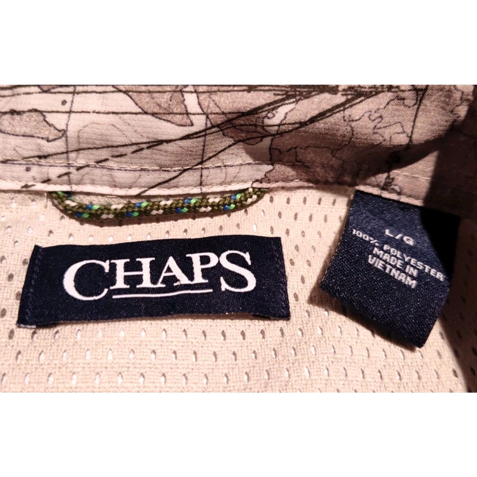 Chaps Chaps Nautical Map Shirt Mens L Short Sleeve Button Up Vented EUC Size US L / EU 52-54 / 3 - 4 Thumbnail