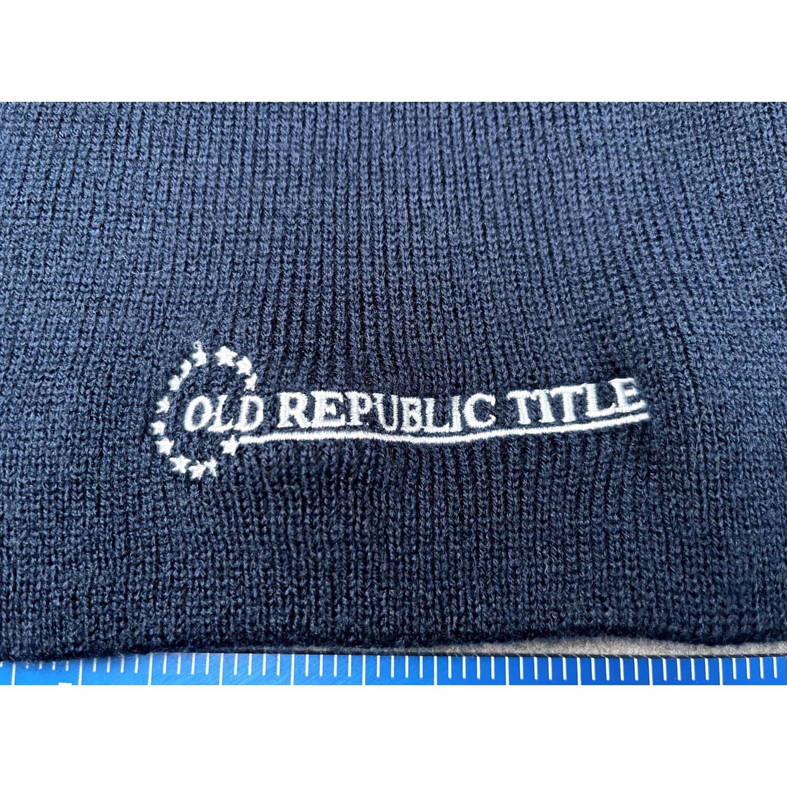 Vintage Cap America Beanie Mens One Size Blue Knit Old Republic Title Logo Size ONE SIZE - 2 Thumbnail