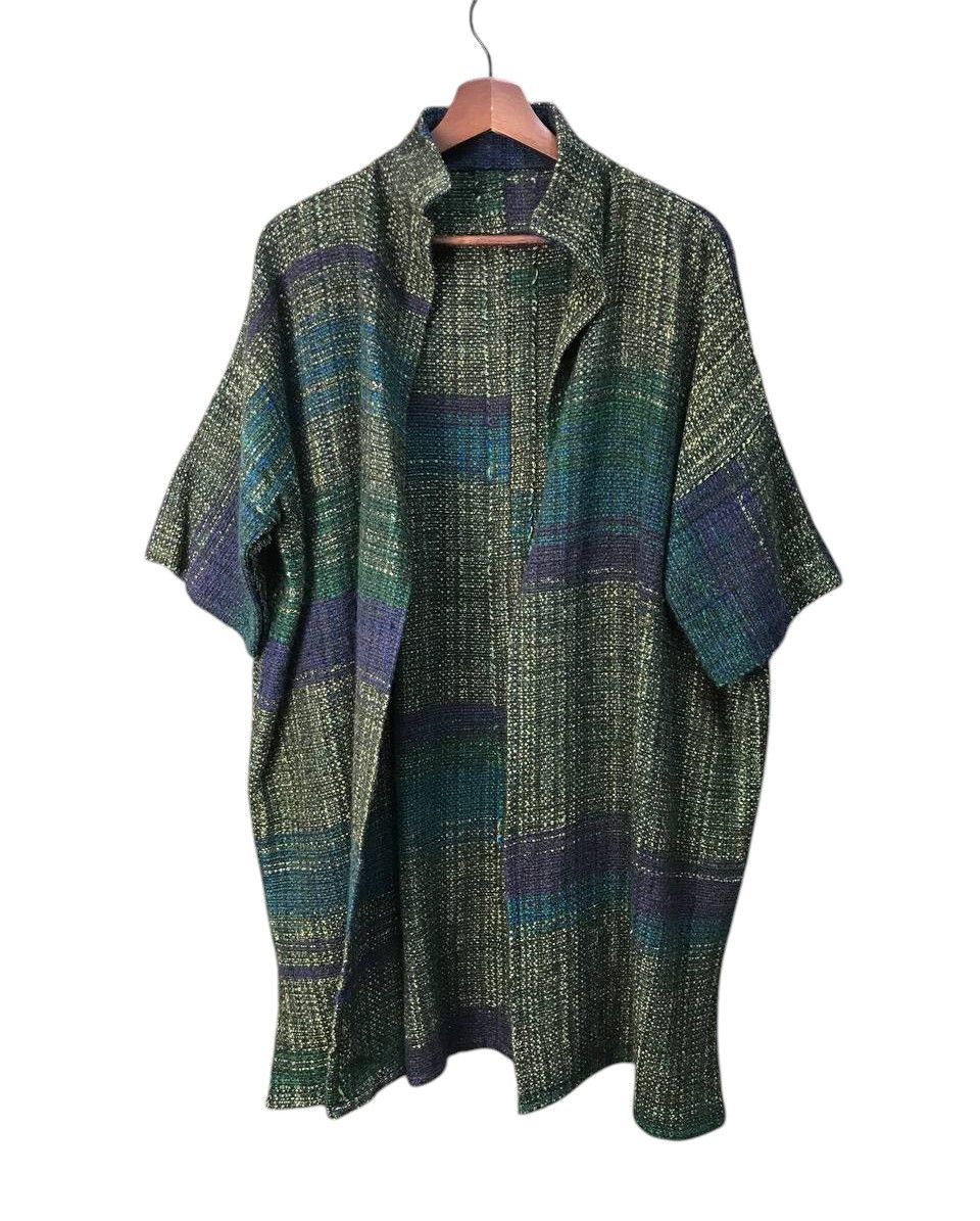 Japanese Brand JAPANESE MINIMALIST BUTTONLESS TWEED COLORBLOCK SHORTSLEEVE Size US M / EU 48-50 / 2 - 2 Thumbnail