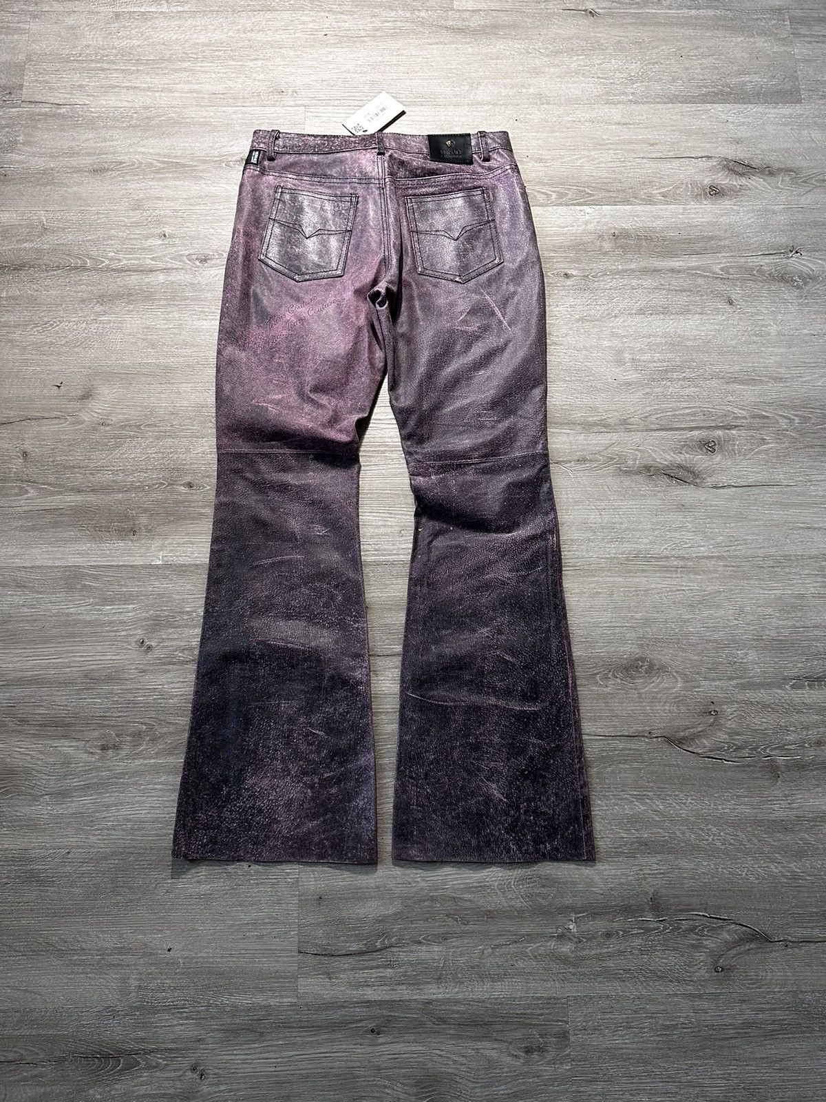 Versace × Versace Jeans Couture × Vintage Vintage Versace Leather Bootcut Pants Size US 30 / EU 46 - 3 Thumbnail