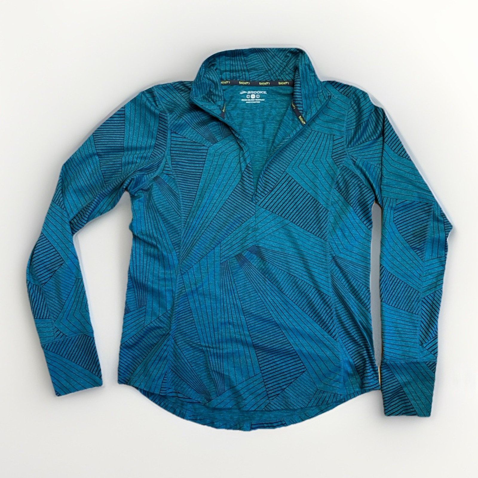 Brooks Brooks Run Happy 1/4 Zip Running Athletic Pullover Shirt M Size M / US 6-8 / IT 42-44 - 2 Thumbnail