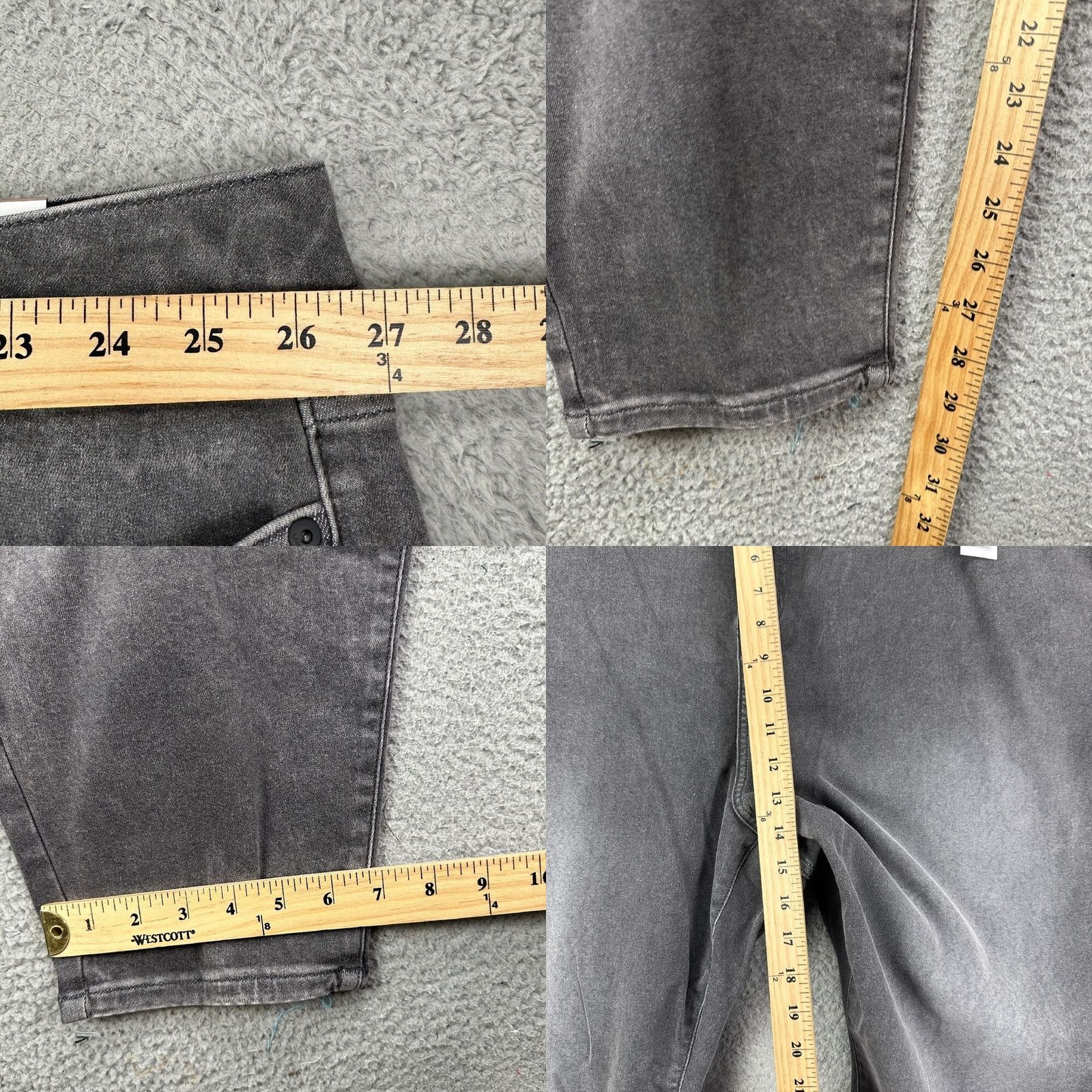 Vintage Lane Bryant Skinny Jeans Womens 34-36 Grey Distressed Denim Slim 5 Pocket Button Rise NA Denim NEW Size 24" / US 00 / IT 34 - 8 Thumbnail