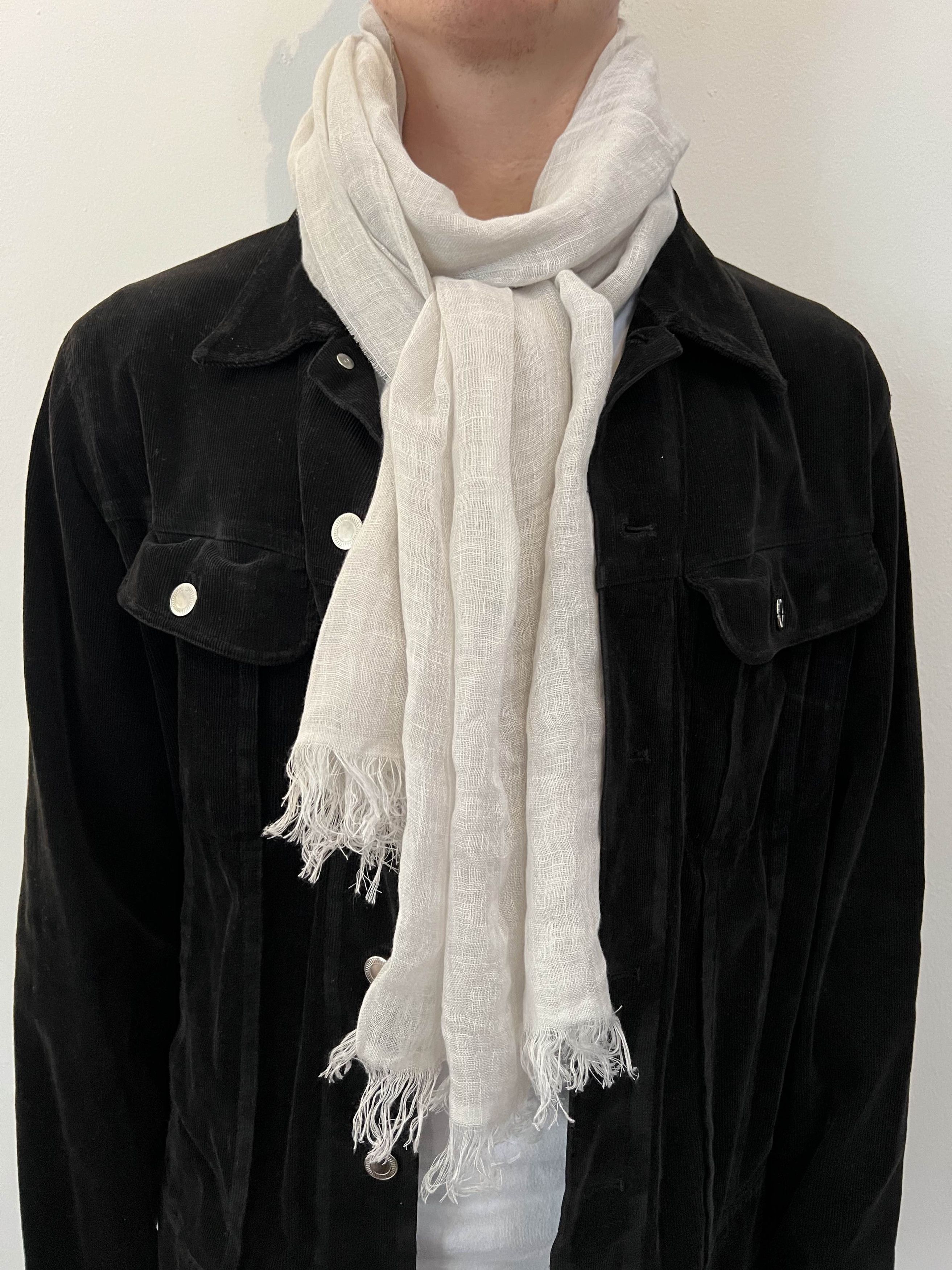 120% Lino 120% LINO Off White Linen Scarf Size ONE SIZE - 1 Thumbnail