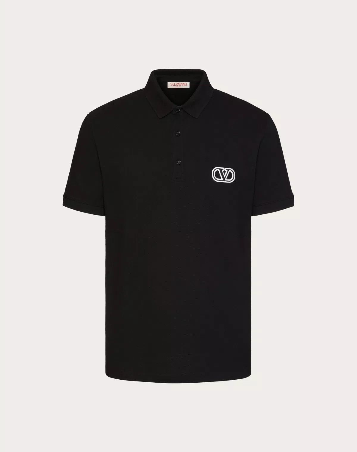 Valentino oc11z0725 Cotton Pique Polo Shirt in Black Size US XXL / EU 58 / 5 - 1 Thumbnail