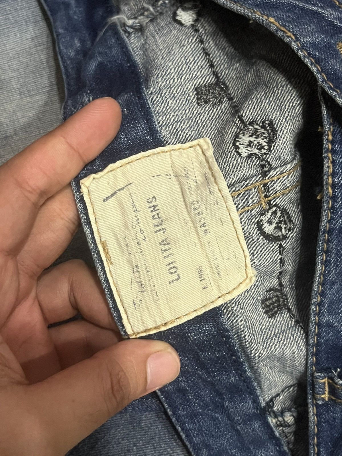Hysteric Glamour Vintage Lolita “Doodles Skull” Distressed Blue Washed Jeans Size US 32 / EU 48 - 21 Thumbnail