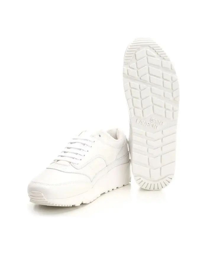 Saint Laurent Paris oc11z0526 757319 Bump Sneakers In Smooth Leather in White Size US 7.5 / EU 40-41 - 4 Thumbnail