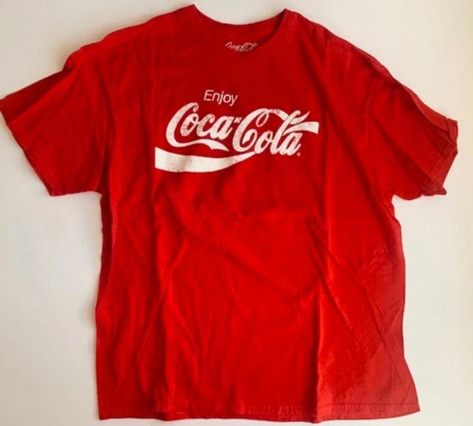 Coca Cola Coco-Cola Logo Print T-shirt Red Men's XL 100% Cotton Size US XL / EU 56 / 4 - 1 Preview