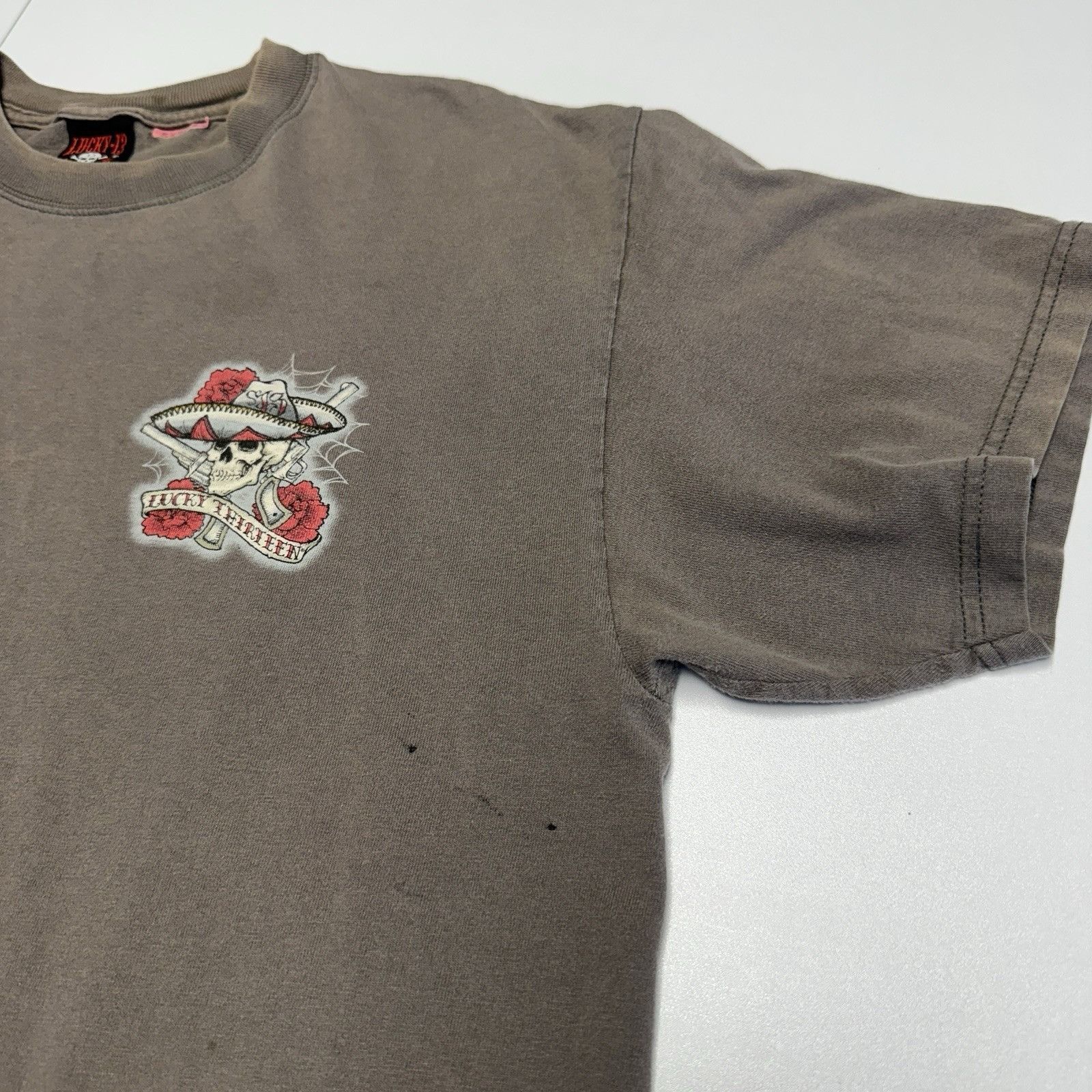Vintage Vintage Lucky 13 T Shirt Mens Large Y2K Brown Short Sleeve G Size US L / EU 52-54 / 3 - 5 Thumbnail