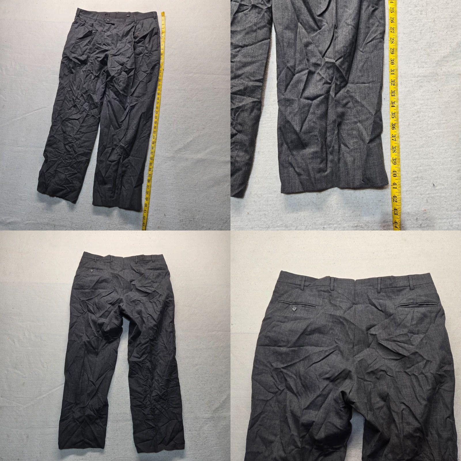 Jos. A. Bank Jos. A. Bank Dress Pants Black Pure Wool Mid-Rise Straight Regular Fit 36 x 30 Mens Size US 36 / EU 52 - 8 Thumbnail