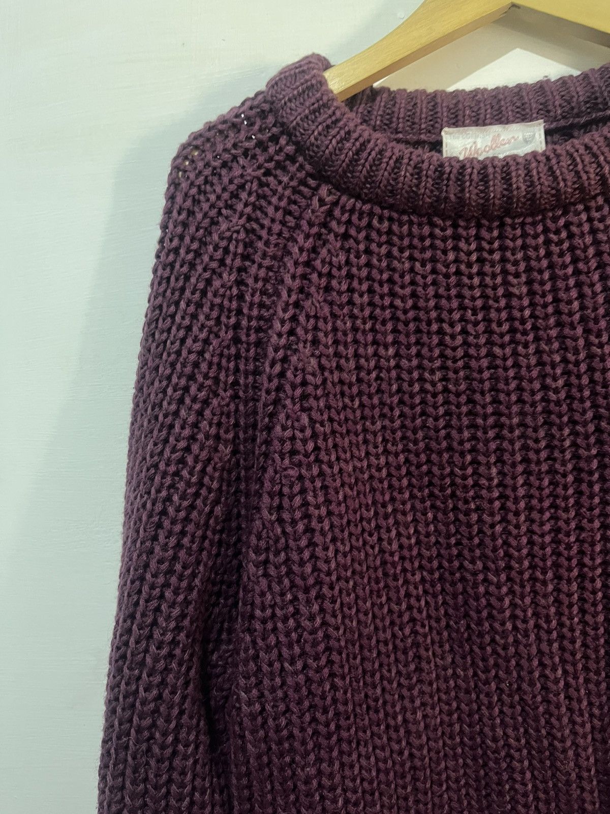 Paul Harnden Shoemakers Antique Chunky Knit Lambswool Sweater Burgundy Size US XL / EU 56 / 4 - 5 Thumbnail
