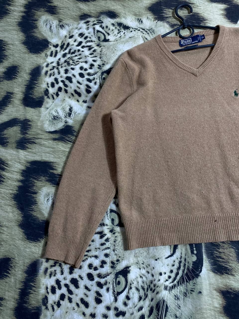 Polo Ralph Lauren × Ralph Lauren × Vintage 90s Vintage Polo Ralph Lauren Khaki Knit Sweater Size US XL / EU 56 / 4 - 4 Thumbnail