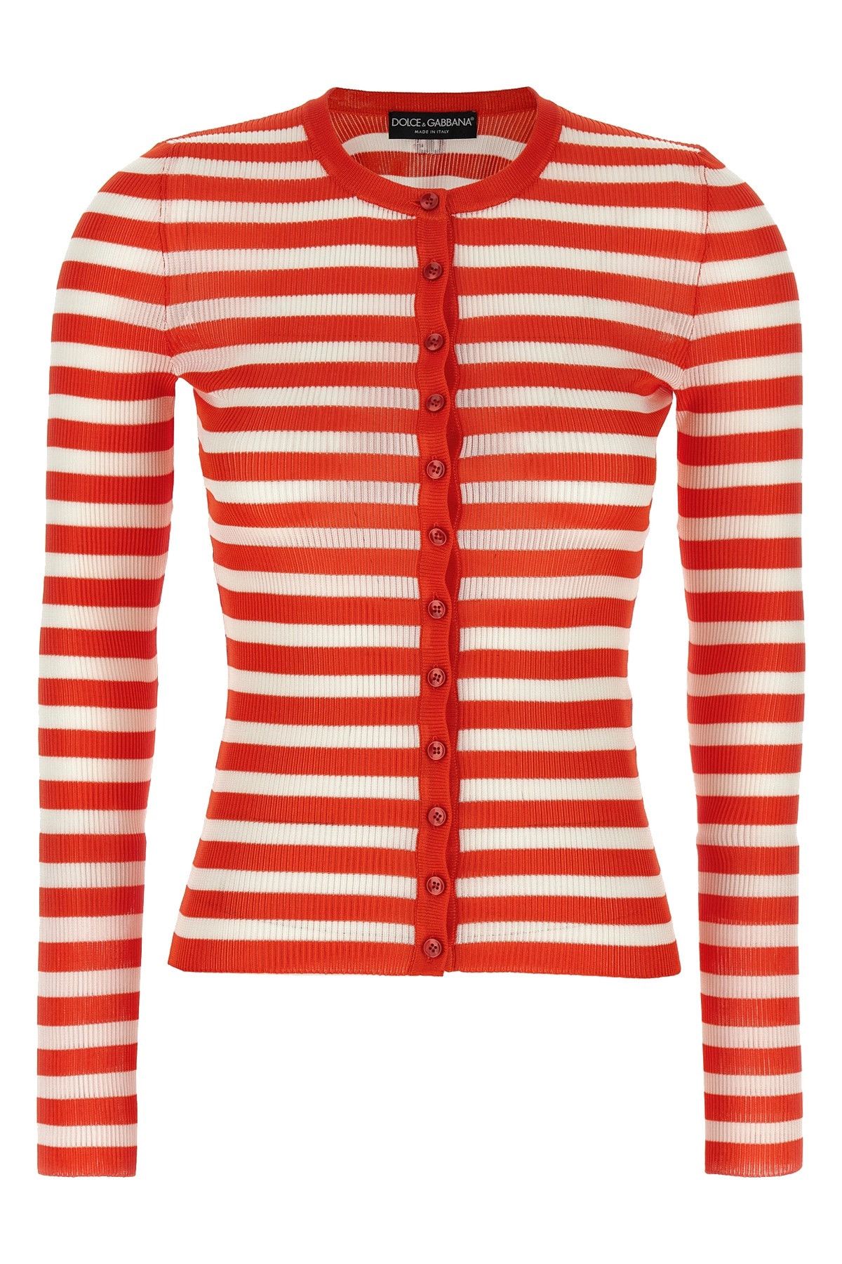 Striped viscose cardigan