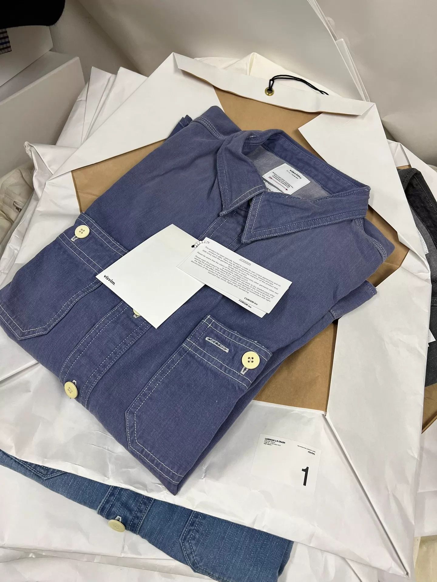 Visvim VISVIM LARRIKAN CRASH SHIRT NAVY 1 NWT (tags & bag) Size US S / EU 44-46 / 1 - 9 Thumbnail