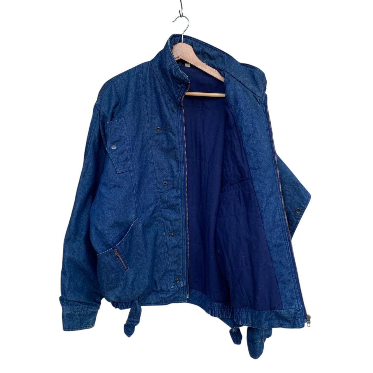 Vintage Vintage 90s Asymmetric Denim Bomber Jacket Like Issey Miyake Size US L / EU 52-54 / 3 - 15 Thumbnail