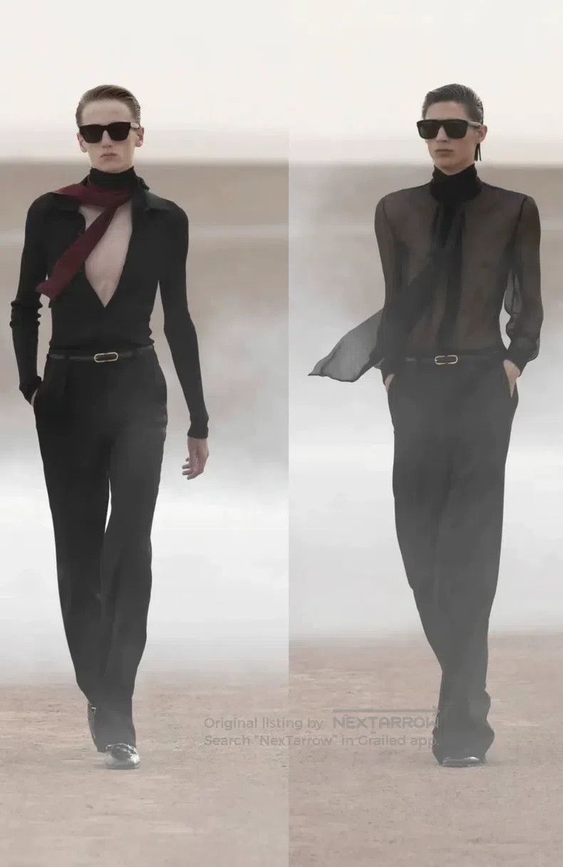 Saint Laurent Paris Saint Laurent Paris size 95 Black silver belt Size ONE SIZE - 4 Thumbnail