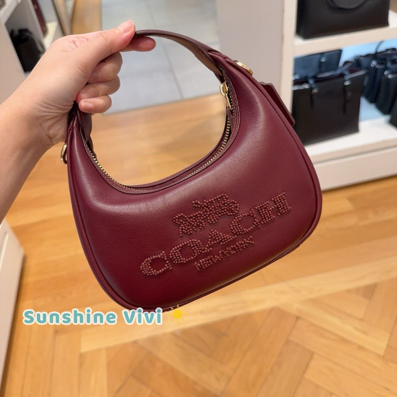 Coach NWT Coach Carmen Mini Crossbody Bag Beaded CCE60 Dark Wine Size ONE SIZE - 1 Thumbnail